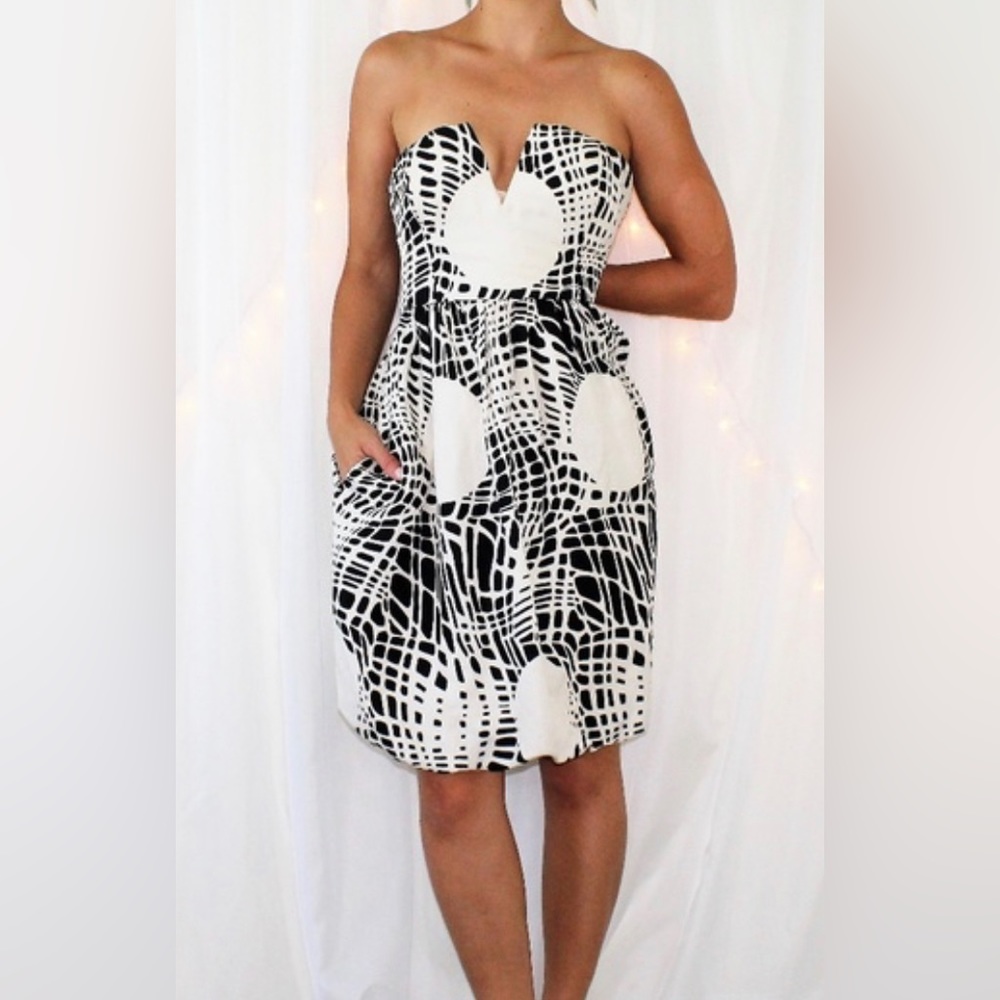 Ali Ro. Strapless Linen Silk Bubble Dress. Size:2 *NEVER WORN*